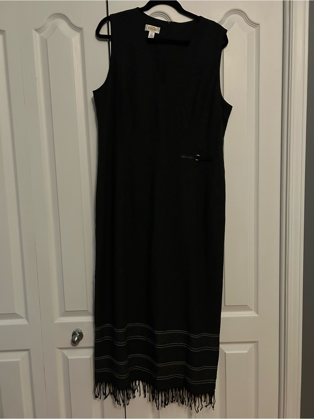 Talbots Sleeveless Maxi Dress with Fringe Hem